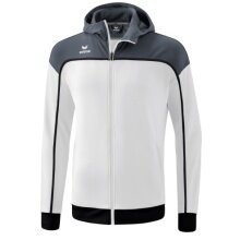 Erima Training Jacket Change with Hood (recycled Polyester, durable, with zip pockets) white/grey Men