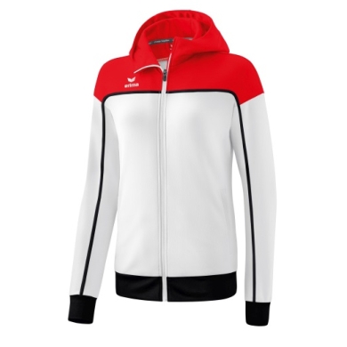 Erima Training Jacket Change with Hood (durable, with zip pockets) white/red Women