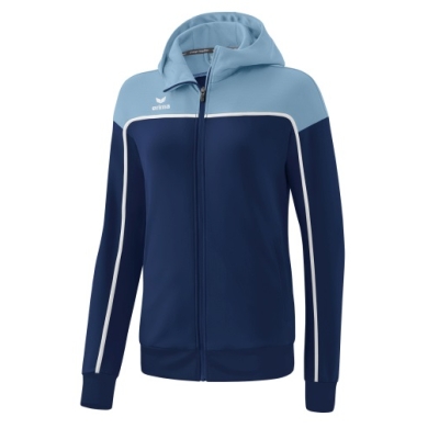 Erima Training Jacket Change with Hood (durable, with zip pockets) navy blue/denim blue Women