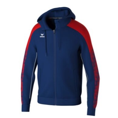 Erima Evo Star Training Jacket with Hood (high wearing comfort) navy blue/red Men's