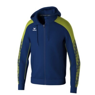 Erima Evo Star Training Jacket with Hood (high wearing comfort) navy blue/lime green Kids