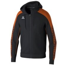 Erima Evo Star Training Jacket with Hood (high wearing comfort) black/orange Kids