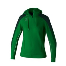 Erima Evo Star Training Jacket with Hood (high wearing comfort) emerald green/pine Ladies