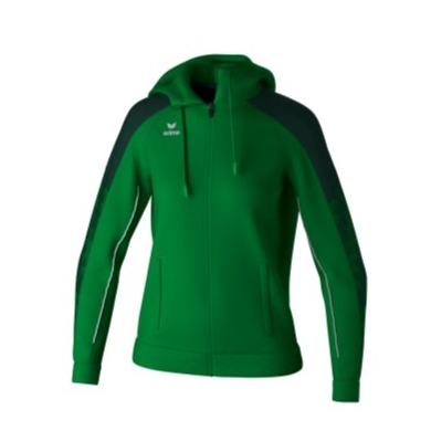 Erima Evo Star Training Jacket with Hood (high wearing comfort) emerald green/pine Ladies