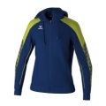 Erima Evo Star Training Jacket with Hood (high wearing comfort) navy blue/lime green Ladies