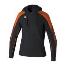 Erima Evo Star Training Jacket with Hood (high wearing comfort) black/orange Ladies