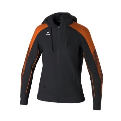 Erima Evo Star Training Jacket with Hood (high wearing comfort) black/orange Ladies