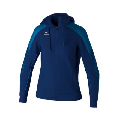 Erima Evo Star Training Jacket with Hood (high wearing comfort) navy blue/blue Ladies