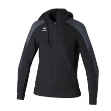 Erima Evo Star Training Jacket with Hood (high wearing comfort) black/grey Ladies