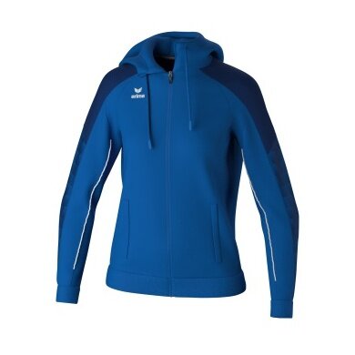 Erima Training Jacket Evo Star with Hood (high wearing comfort) royal blue/navy blue Ladies