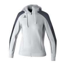 Erima Training Jacket Evo Star with Hood (high wearing comfort) white/black ladies