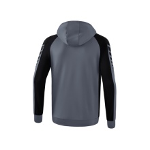 Erima Training Jacket Six Wings with Hood (Cotton Blend, Soft and Comfortable) Grey/Black Men