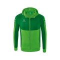 Erima Training Jacket Six Wings with Hood (Cotton Blend, Soft and Comfortable) Green/Emerald Men