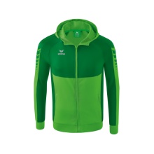 Erima Training Jacket Six Wings with Hood (Cotton Blend, Soft and Comfortable) Green/Emerald Boys