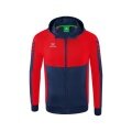 Erima Training Jacket Six Wings with Hood (Cotton Blend, Soft and Comfortable) Navy Blue/Red Boys