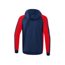 Erima Training Jacket Six Wings with Hood (Cotton Blend, Soft and Comfortable) Navy Blue/Red Boys