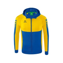 Erima Training Jacket Six Wings with Hood (Cotton Blend, Soft and Comfortable) Navy Blue/Yellow Men