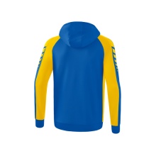 Erima Training Jacket Six Wings with Hood (Cotton Blend, Soft and Comfortable) Navy Blue/Yellow Men