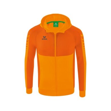 Erima Training Jacket Six Wings with Hood (Cotton Blend, Soft and Comfortable) Orange Men