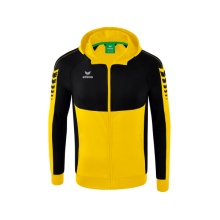 Erima Training Jacket Six Wings with Hood (Cotton Blend, Soft and Comfortable) Yellow/Black Men