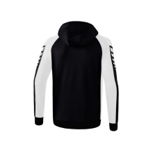 Erima Training Jacket Six Wings with Hood (Cotton Blend, Soft and Comfortable) Black/White Men