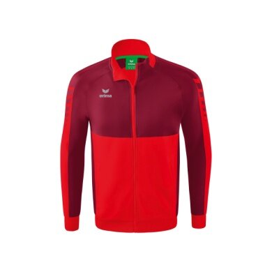 Erima Training Jacket Six Wings Worker (100% Polyester, Stand-up collar, durable) red/bordeaux Boys