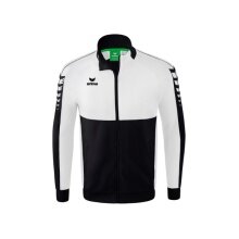 Erima Training Jacket Six Wings Worker (100% Polyester, Stand-up collar, durable) black/white Boys