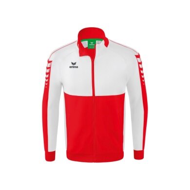 Erima Training Jacket Six Wings Worker (100% Polyester, Stand-up collar, durable) red/white Boys