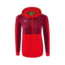 Erima Training Jacket Six Wings with Hood (Cotton Blend, Soft, Comfortable, Tailored Cut) Red/Bordeaux Women