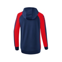 Erima Training Jacket Six Wings with Hood (Cotton Blend, Soft, Comfortable, Tailored Fit) Navy Blue/Red Women