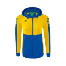 Erima Training Jacket Six Wings with Hood (Cotton Blend, Soft, Comfortable, Tailored Cut) Navy Blue/Yellow Women