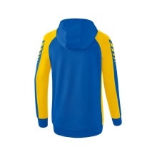 Erima Training Jacket Six Wings with Hood (Cotton Blend, Soft, Comfortable, Tailored Cut) Navy Blue/Yellow Women