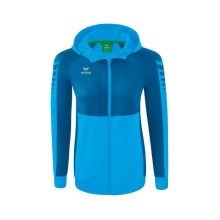 Erima Training Jacket Six Wings with Hood (Cotton Blend, Soft, Comfortable, Tailored Cut) Curacao Blue Women