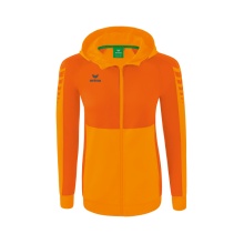 Erima Training Jacket Six Wings with Hood (Cotton Blend, Soft, Comfortable, Tailored Fit) Orange Women