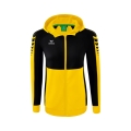 Erima Training Jacket Six Wings with Hood (Cotton Blend, Soft, Comfortable, Tailored Cut) Yellow/Black Women