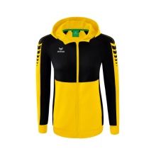 Erima Training Jacket Six Wings with Hood (Cotton Blend, Soft, Comfortable, Tailored Cut) Yellow/Black Women