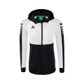 Erima Training Jacket Six Wings with Hood (Cotton Blend, Soft, Comfortable, Tailored Cut) Black/White Women