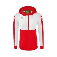 Erima Training Jacket Six Wings with Hood (Cotton Blend, Soft, Comfortable, Tailored Cut) Red/White Women