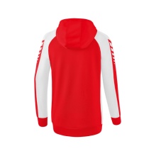 Erima Training Jacket Six Wings with Hood (Cotton Blend, Soft, Comfortable, Tailored Cut) Red/White Women