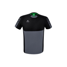 Erima Sport T-shirt Six Wings (100% Polyester, quick-drying, comfortable feel) grey/black Men