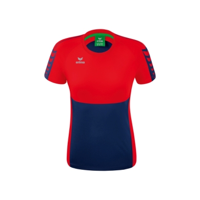 Erima Sport-Shirt Six Wings (100% Polyester, tailored cut, quick-drying) navy blue/red Women