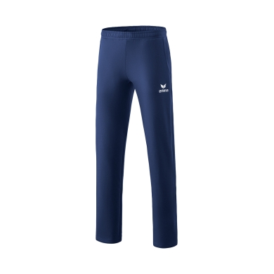 Erima Leisure Pants Essential 5-C Sweatpants (soft cotton blend, open leg cuffs) navy blue Men