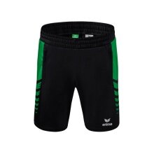 Erima Sport Pants Six Wings Worker Shorts short (100% Polyester, without inner slip, comfortable) black/emerald green Boys