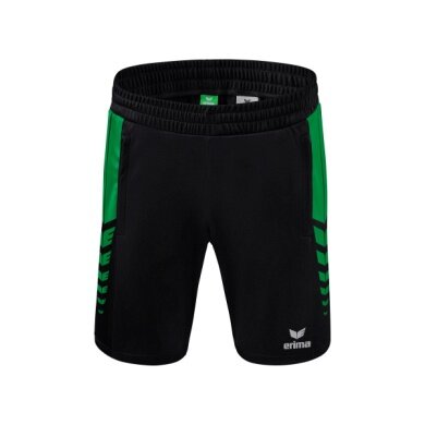 Erima Sport Pants Six Wings Worker Shorts short (100% Polyester, without inner slip, comfortable) black/emerald green Boys