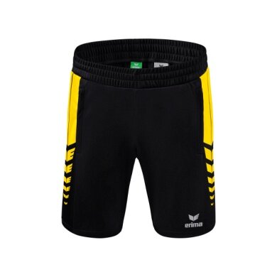 Erima Sport Pants Six Wings Worker Shorts short (100% Polyester, without inner lining, comfortable) black/yellow Boys