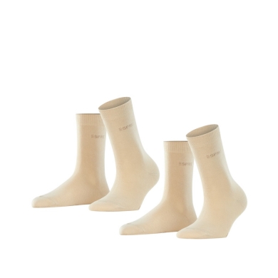 Esprit Daily Socks Crew Basic Uni (soft cotton) beige Women - 2 Pairs