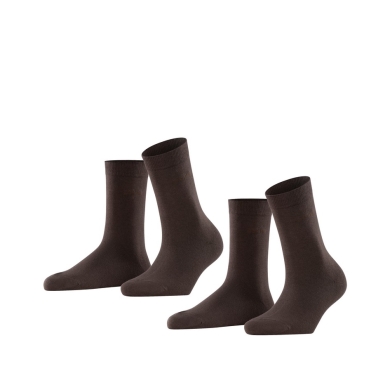 Esprit Daily Socks Crew Basic Uni (soft cotton) dark brown Women - 2 Pairs