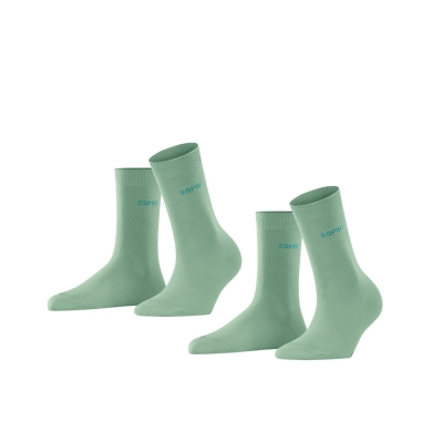 Esprit Daily Socks Crew Basic Uni (soft cotton) green Women - 2 Pairs