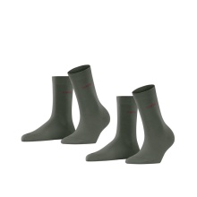 Esprit Daily Socks Crew Basic Uni (soft cotton) dark green Women - 2 Pairs