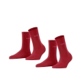 Esprit Day Socks Crew Basic Uni (soft cotton) red Women - 2 pairs